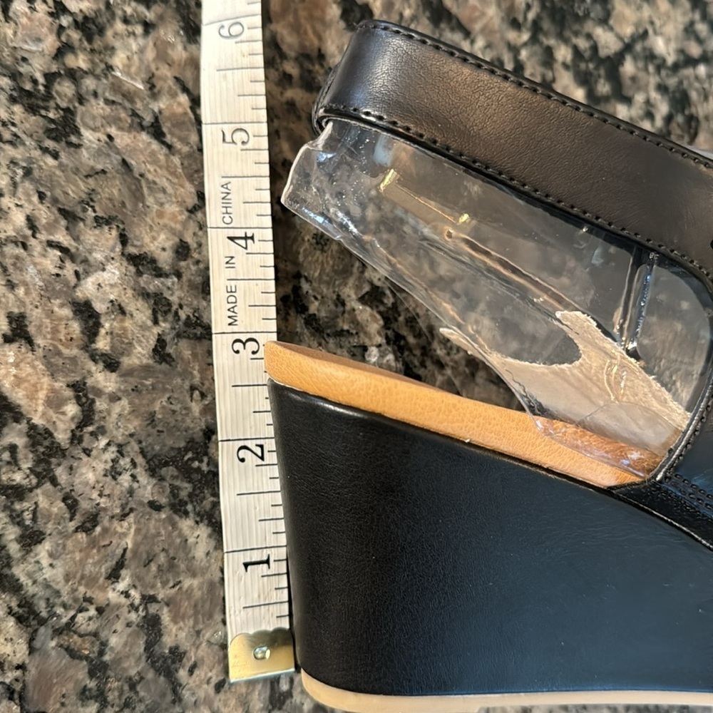 Dr Scholls Barely black peep toe wedge candles NIB 9M - Picture 8 of 9
